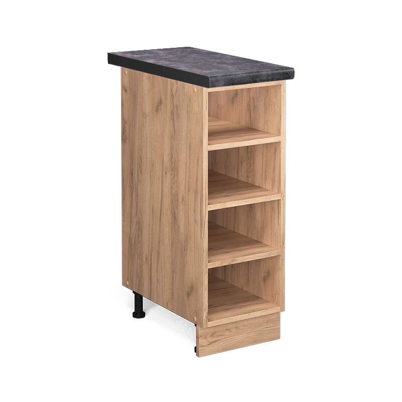 Etagère de cuisine Fame-Line, Chêne de force doré, 30 cm, pt Anthracite Vicco