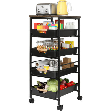 Étagère de Cuisine - Meuble Rangement Desserte de Cuisine Etagère - 32,5 × 36,5 × 82 cm