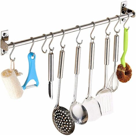 Étagère de Cuisine Multifonction en Acier Inoxydable, étagère à Fixation Murale pour casseroles, Acier Inoxydable (40cm)