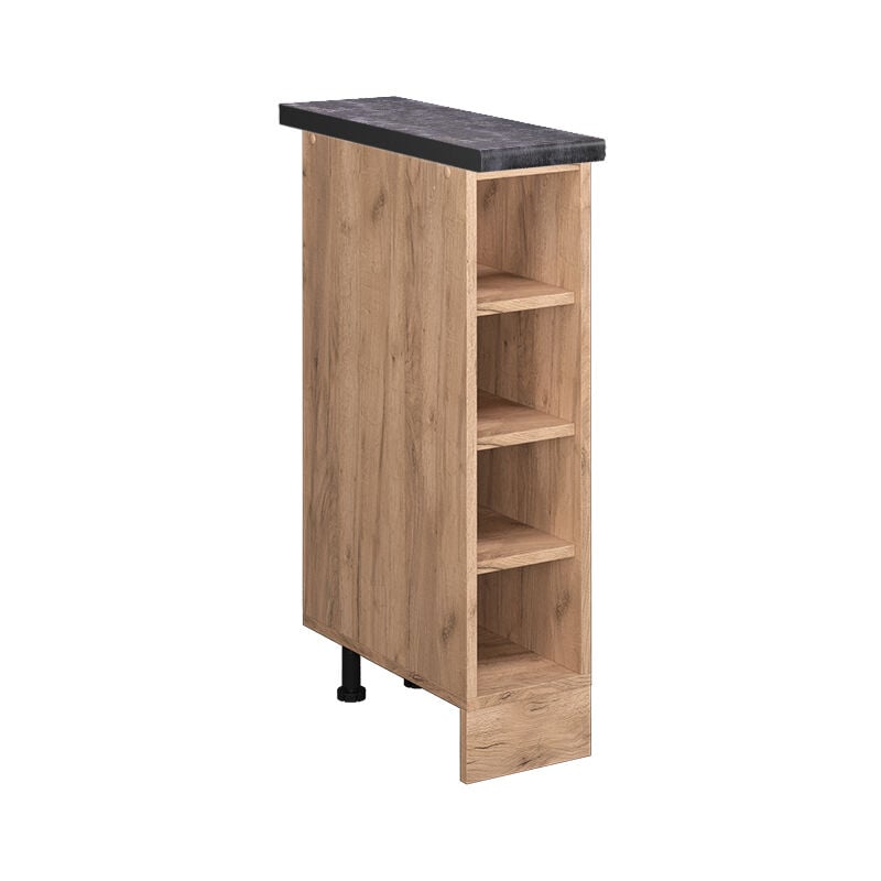 Etagère de cuisine R-Line, Chêne de force doré, 20 cm, ap Anthracite Vicco