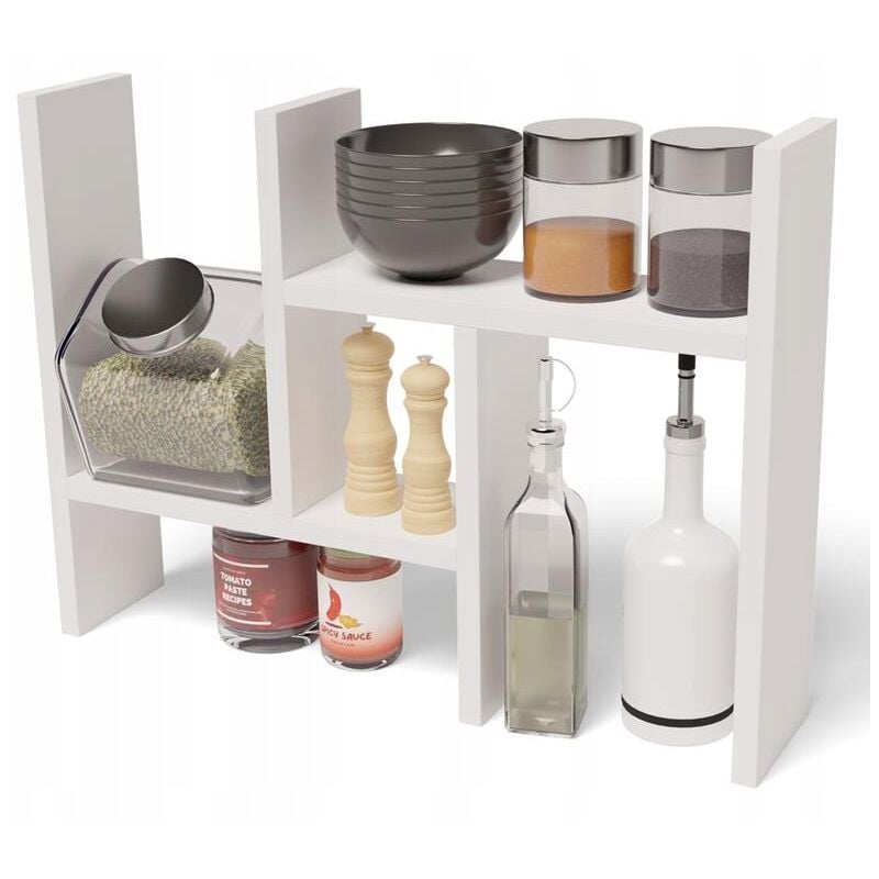 Etagère de cuisine sur pied EX3, meuble blanc et bibliothèque