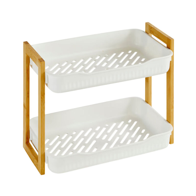 Tagère de Douche 2 Niveaux 'Natureo' 35cm Blanc