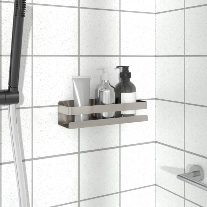 vidaxl étagère de douche acier inoxydable 23x6,5 cm argenté