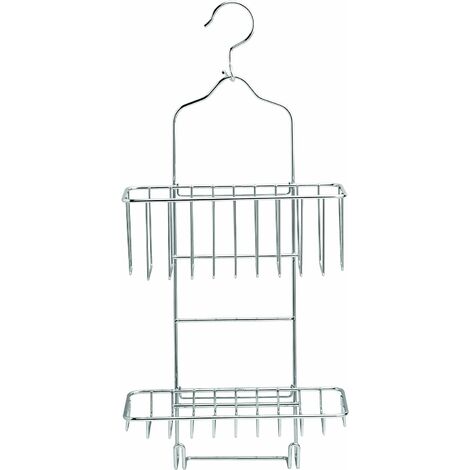 ÉTAGÈRE DE DOUCHE AVEC CROCHET ET DEUX ÉTAGÈRES