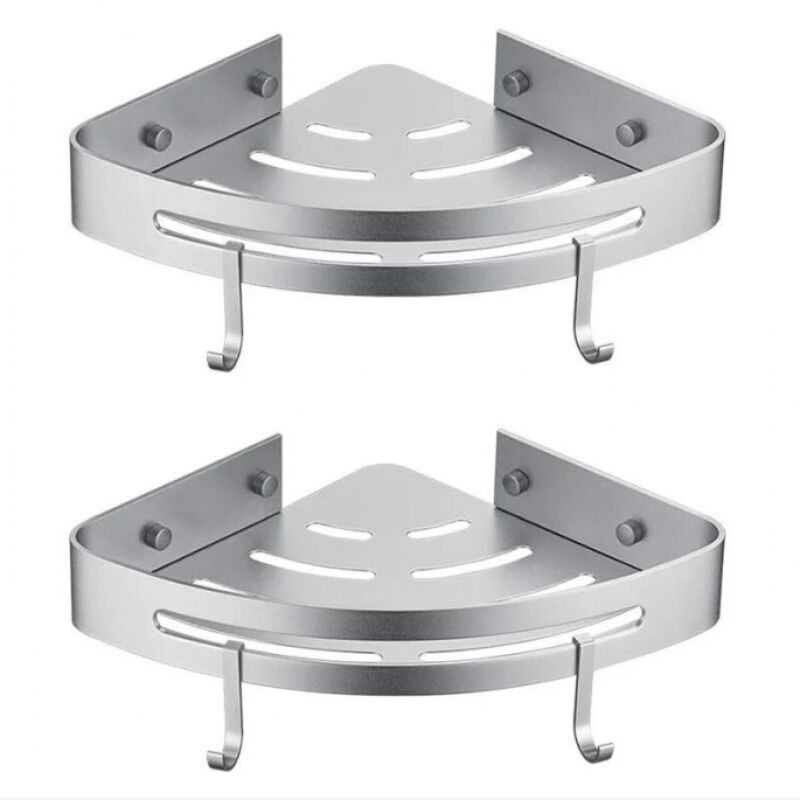 Linghhang - tagère de douche d'angle – 2 pièces – sans perçage – étagère de salle de bain sans perçage, panier de rangement de douche, support de
