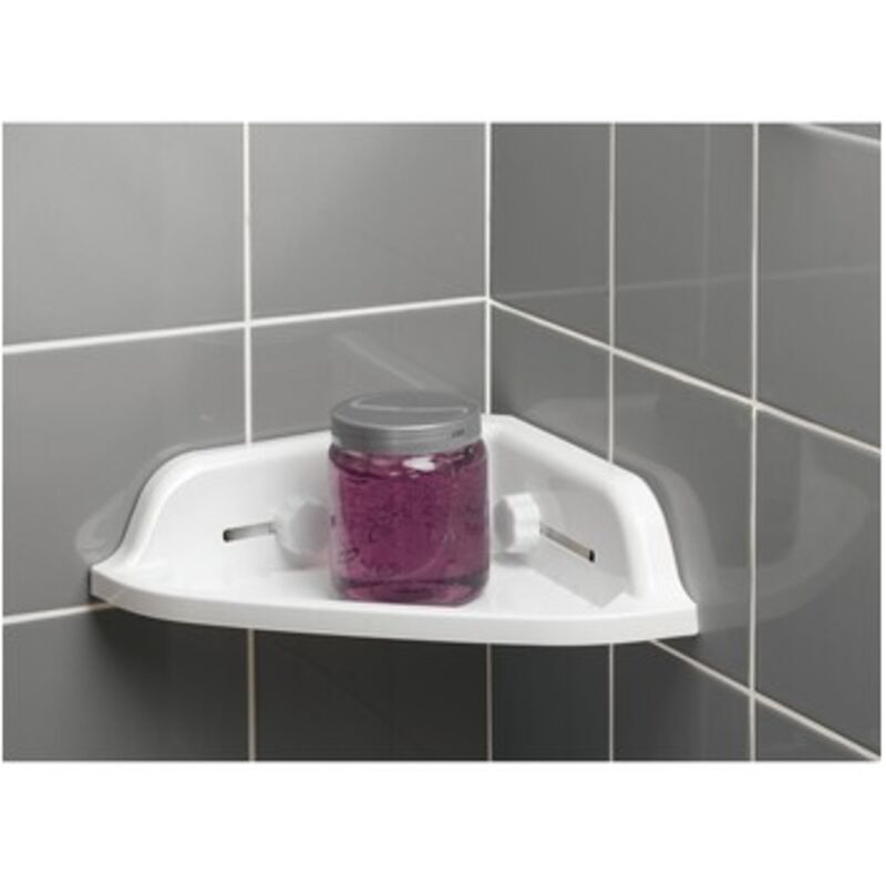 Homemaison - tagère d'angle pour salle de bain, installation pour ventouses, 25 x 25 cm
