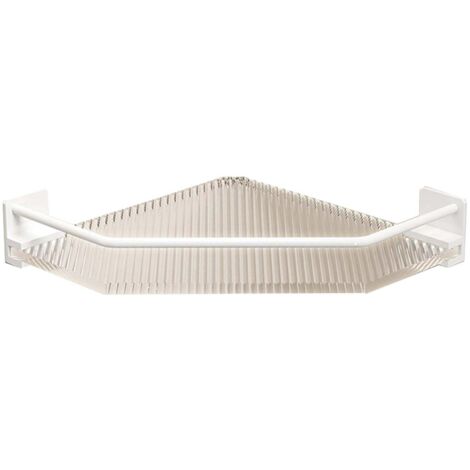 Étagère de douche d'angle en acrylique, sans perçage, grande capacité, pour salle de bain, dortoir, cuisine, triangle, blanche, simple couche. Organisateur de douche pour salle de bain, dortoir, cuisi