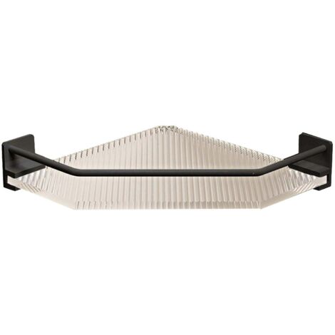 Étagère de douche d'angle en acrylique, sans perçage, grande capacité, pour salle de bain, dortoir, cuisine, triangle, noire, simple couche. Organisateur de douche pour salle de bain, dortoir, cuisine