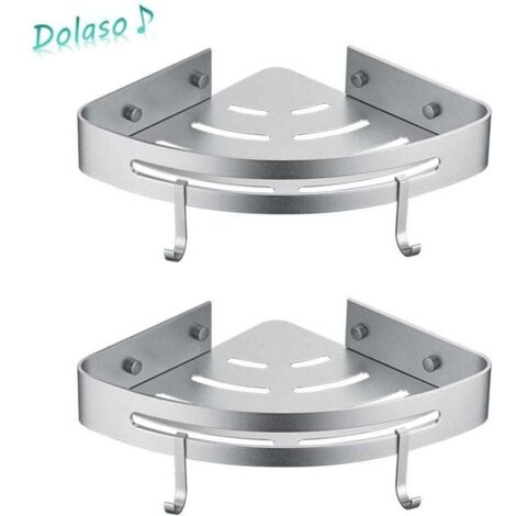 Etagère de Douche d’Angle, Etagère de Salle de Bain Sans Forage Panier Rangement Douche Aluminium Murale Adhésive Serviteur de (Triangle, 2 Pièces)