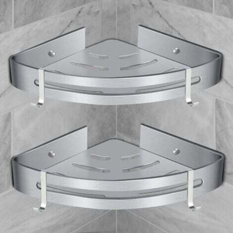 Étagère de douche d'angle étagère de salle de bain sans perçage panier rangement de douche étagère de douche murale en aluminium boîte de rangement