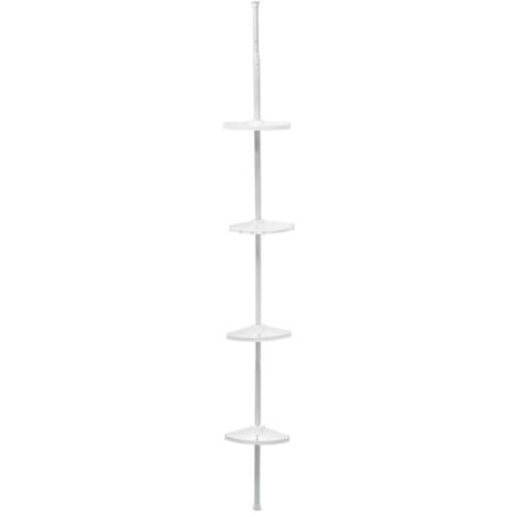 Étagère de Douche d'Angle "Télescopique" 180-240cm Blanc
