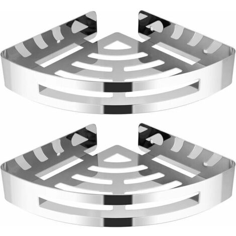 Étagère de douche de salle de bain Étagère de douche d'angle antirouille en acier inoxydable 304 (lot de 2 triangles)