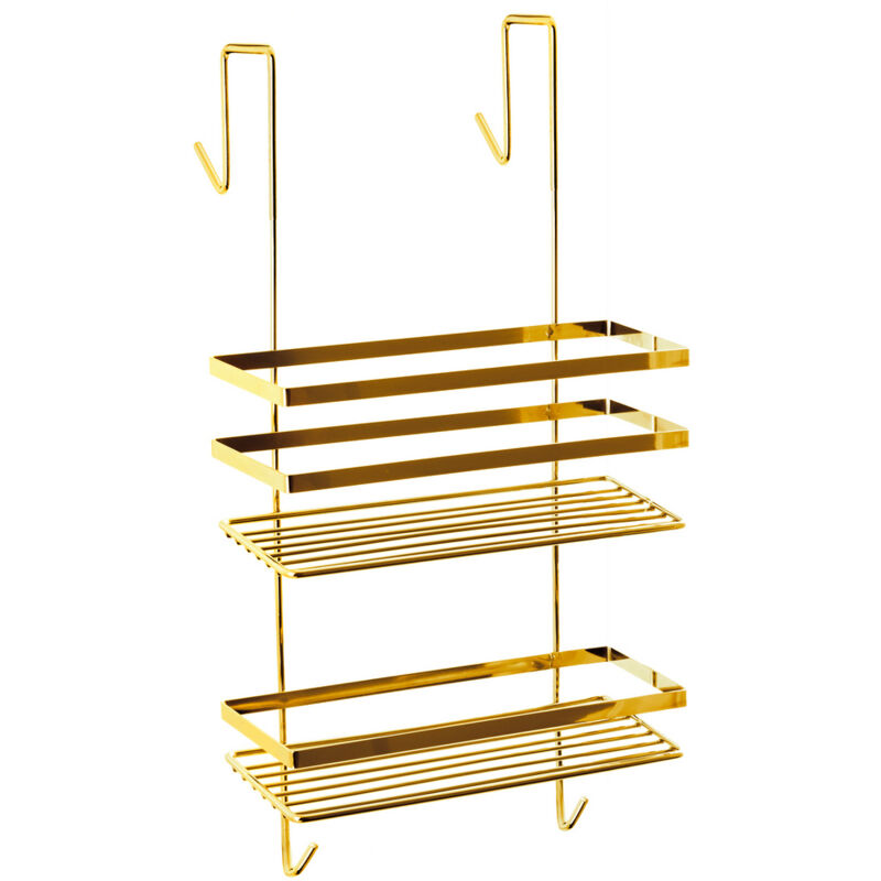 Étagère de douche double suspendue dorée AWD INTERIOR 1987