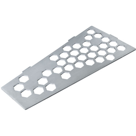 Etagère de douche en acier inox 26,2 x 12/7 cm x 2 mm  - Rectangulaire design Hexagone - fixation sans perçage