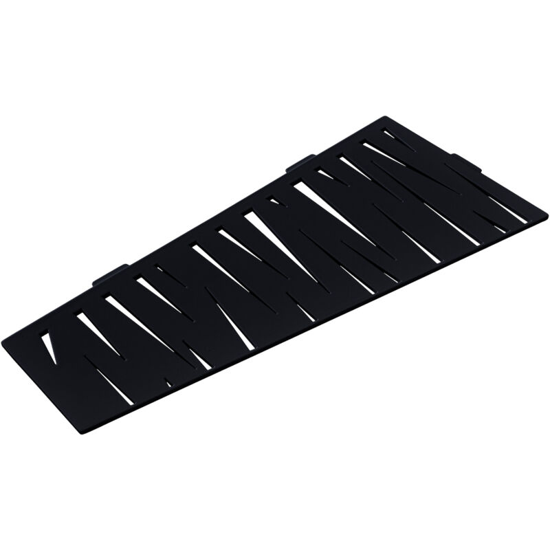 U-tile - Etagère de douche en acier inox noir 26,2 x 12/7 cm x 2 mm - Rectangulaire design Tiger - fixation sans perçage