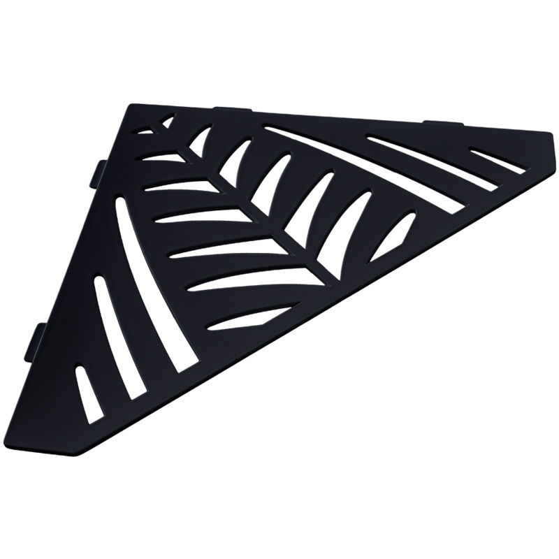 U-tile - Etagère de douche en acier inox noir 20,4 x 20,4 cm x 2 mm - Pentagone design Jungle - fixation sans perçage