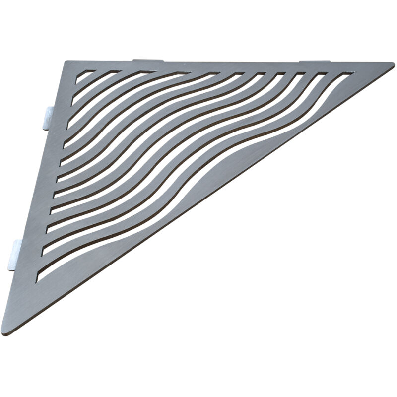 Etagère de douche en acier inox 28,7 x 28,7 cm x 2 mm - Triangulaire design Aqua - fixation sans perçage