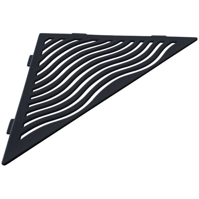 Etagère de douche en acier inox noir 28,7 x 28,7 cm x 2 mm - Triangulaire design Aqua - fixation sans perçage