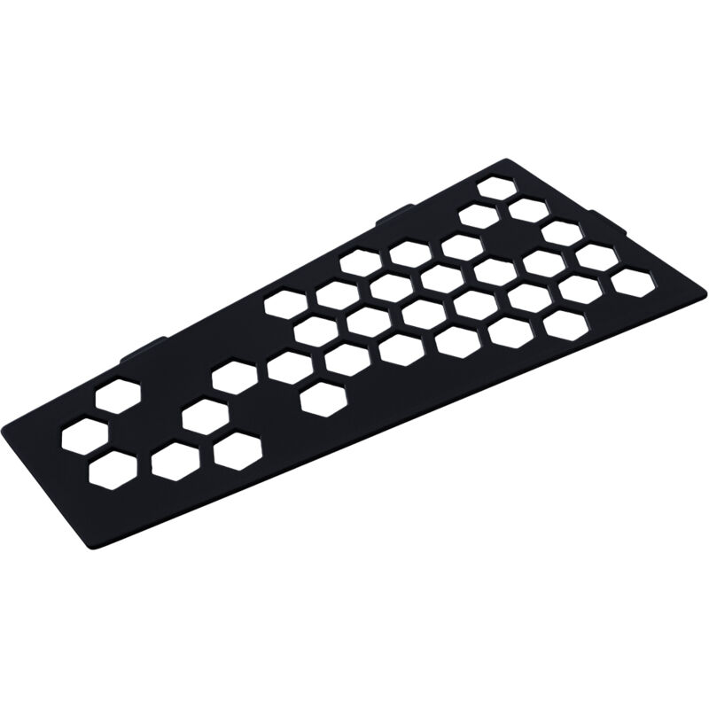 Etagère de douche en acier inox noir 26,8 x 7/12,2 x 26,2cm x 2 mm - Rectangulaire design Hexagone - fixation sans perçage