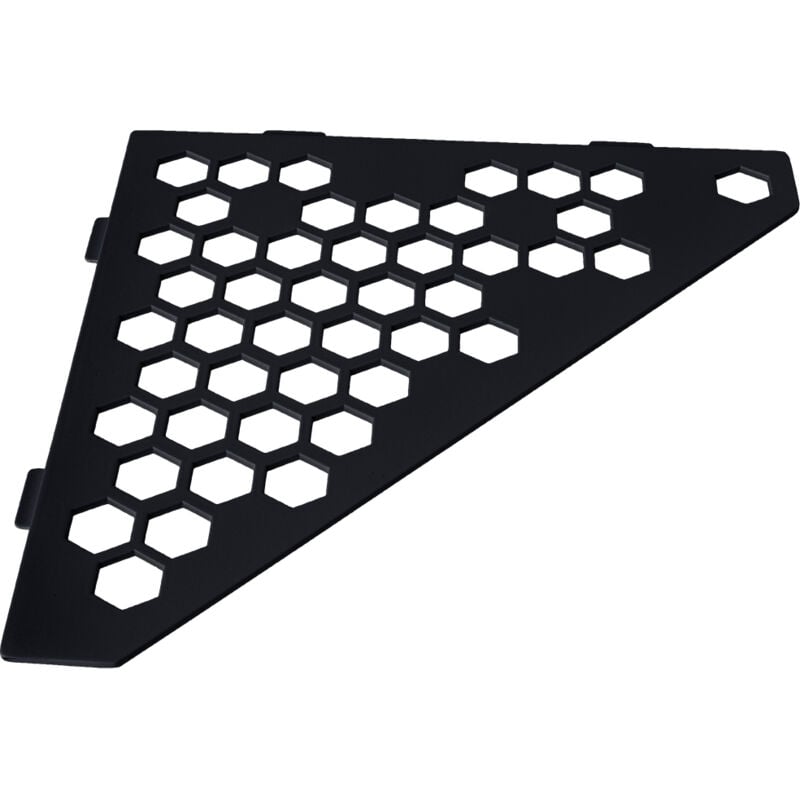 Etagère de douche en acier inox noir 24,7 x 24,7 x 2,9 cm x 2 mm - Pentagone design Hexagone - fixation sans perçage