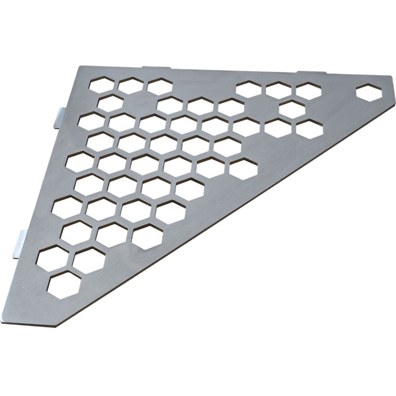 Etagère de douche en acier inox 24,7 x 24,7 x 2,9 cm x 2 mm - Pentagone design Hexagone - fixation sans perçage