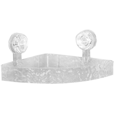 Étagère de douche en plastique monocouche avec porte-savon d'angle, adaptée aux toilettes, cuisines et salles de douche.