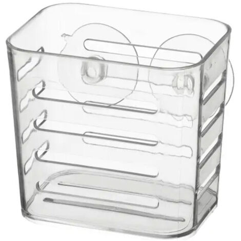 Étagère de douche en plastique transparent à ventouses 10.9x9x10.2cm