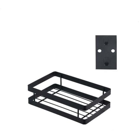 Etagère De Douche Et Rangement Noir Cuisine No-Punch Etagère Murale - Longueur 20Cm