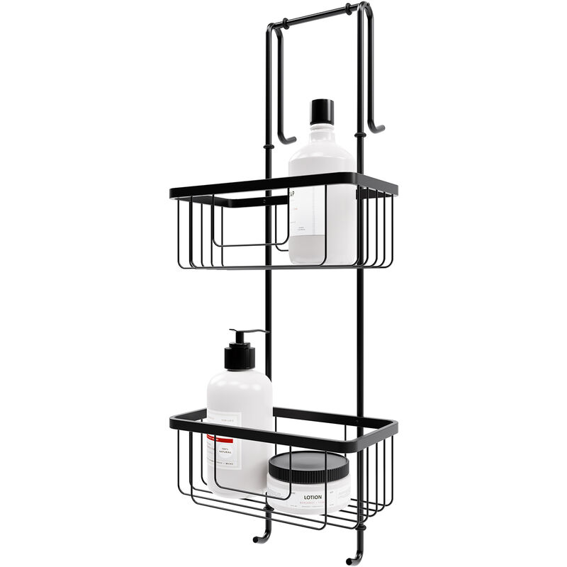 Jamais utilisé ] - Étagère de douche et salle de bain, organisateur de douche à suspendre, rangement de bain Schulte 2 paniers noirs, 21 x 18 x 67 cm