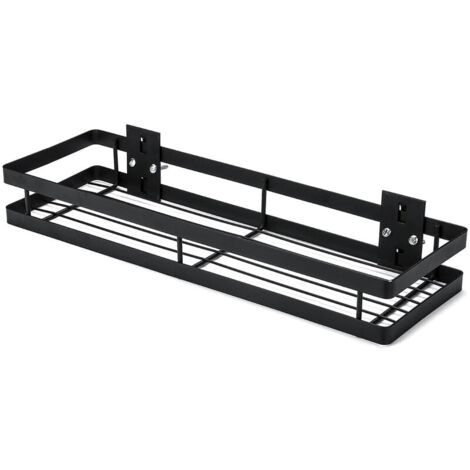 Étagère de douche Étagère de cuisine visser acier noir 40 x 12 x 5.5 cm