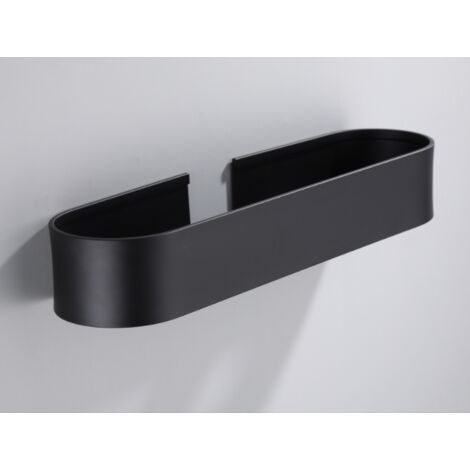 Étagère de douche, Étagère Douche sans Percage, Etagère de Salle de Bain, Panier de Douche, Aluminium, Finition Mat, pour Salle de Bain Cuisine - Noir