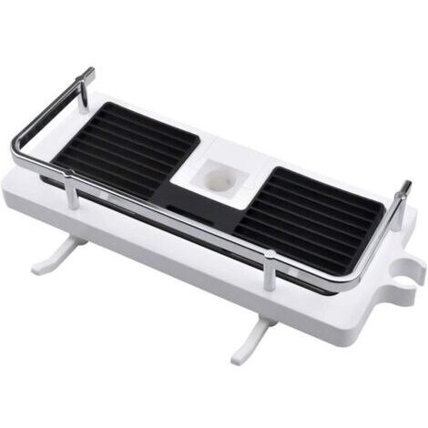 Étagère de Douche, Étagère Douche sans PerçAge, Etagere Telescopique Douche Plastique, Support de Douche avec 2 Crochets, pour 20-25mm Rail de Douche