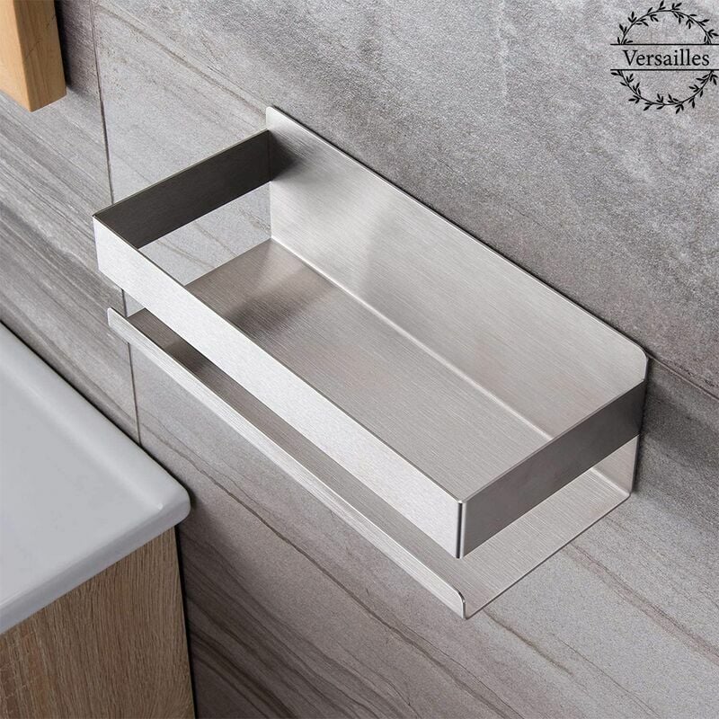 Étagère de douche Étagère murale de salle de bain Étagère de rangement en acier inoxydable 20 cm