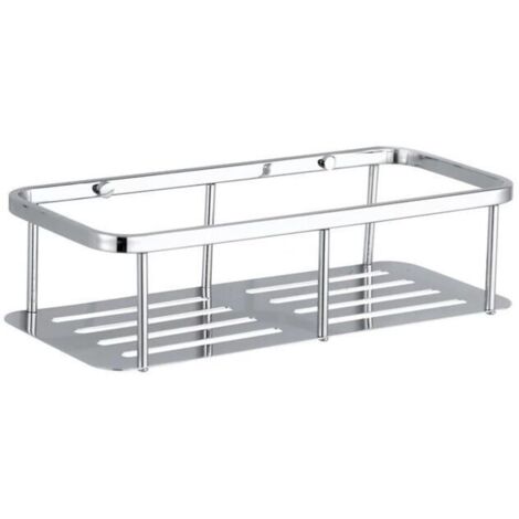 Étagère de douche exclusive en acier inoxydable - Étagère de baignoire de salle de bain, plateau de douche, support d'étagère d'angle mural (acier inoxydable, 1 niveau)