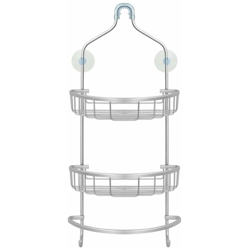 Casa Pura - tagère de douche Myla Montage sans perçage avec ventouses 3 Étages Aluminium Casa Pura - tagère de douche Myla Montage sans perçage avec ventouses 3 Étages Aluminium