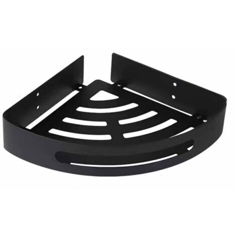 Étagère de douche grand angle, étagère triangulaire en acier inoxydable 304, étagère de rangement pour salle de bain, étagère d'angle murale, panier d'angle (noir).