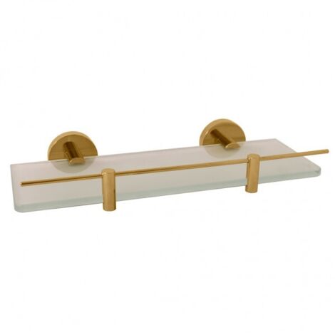 Etagère de douche murale COLORADO avec rail en laiton doré brossé 30 cm