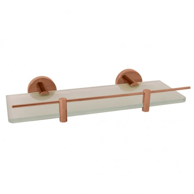 Rav Slezak - Etagère de douche murale colorado avec rail en laiton rose gold poli 30 cm