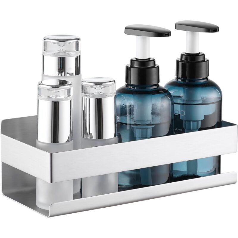 Tagère de Douche Murale Etagere Salle de Bain Acier Inoxydable SUS304 Panier Support 23CM Brossé,