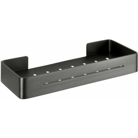 Etagère de douche murale Montella, Panier de douche mural, Aluminium, 32,4x5x12,8 cm, Anthracite