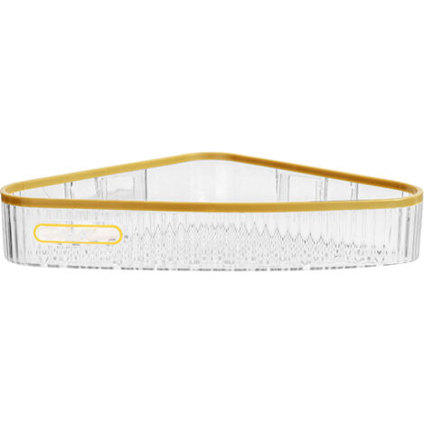 Étagère de douche murale sans perçage - Rangement salle de bain transparent - Support triangle pour ménage