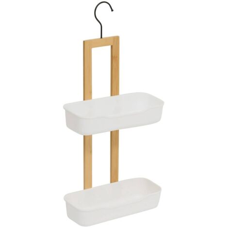 Etagère de douche natureo 2 niveaux bois et blanc - 5five