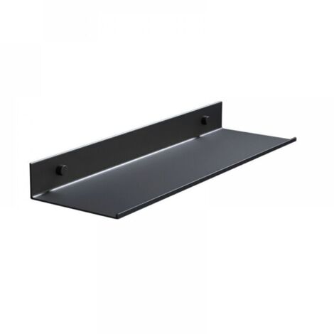 Étagère de douche perforée, étagère murale en métal noir, étanche, 40 cm, étagère flottante moderne, convient pour le salon, la cuisine, la chambre, le bureau, la salle de bain.