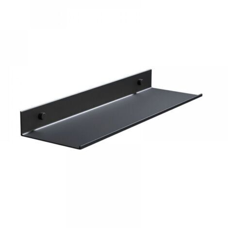Étagère de douche perforée, étagère murale en métal noir, étanche, 40 cm, étagère flottante moderne, convient pour le salon, la cuisine, la chambre, le bureau, la salle de bain.
