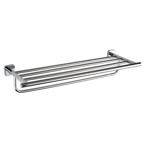 Etagère de douche porte-serviettes TASI en laiton chromé 65,6 x10,5 x21,6 cm