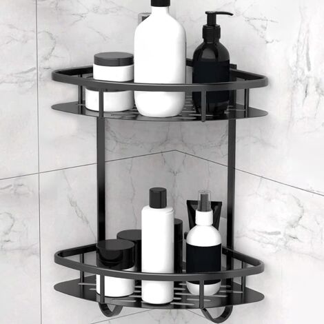 Étagère de douche sans perçage en aluminium, support pour gel douche et accessoires, pour un rangement optimal dans la salle de bain