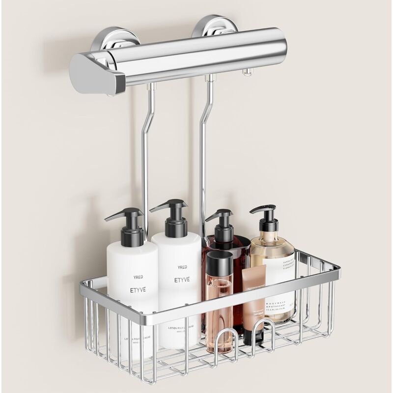 Tagère de douche sans perçage - Étagère de douche à suspendre - Support de shampooing pour douche - Sans perçage - Support de douche SS304 en acier