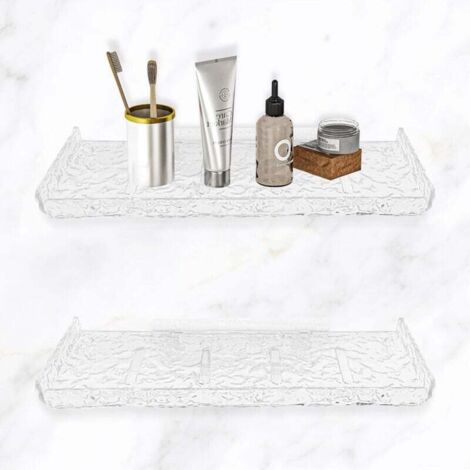 Étagère de douche sans perçage, étagère de douche adhésive, étagère de rangement, étagère de rangement en plastique pour salle de bain et cuisine