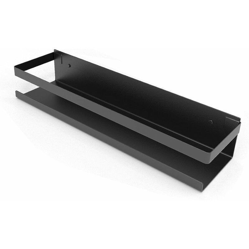 Tagère de Douche Sans Perçage, Étagère Salle de Bain Acier Inoxydable SUS304, Noir mat - 30 cm - Ahlsen