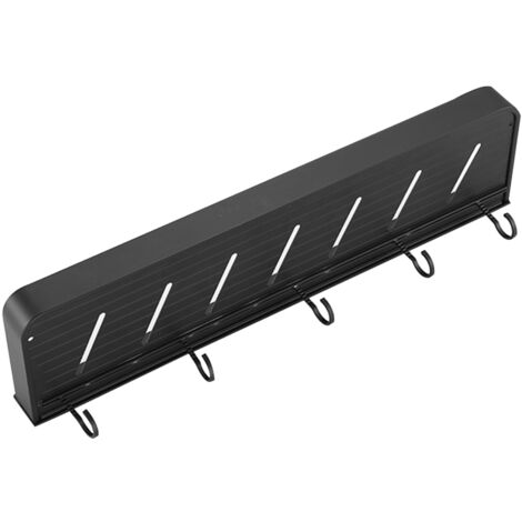 Étagère de douche sans perçage, lot de 2 paniers de douche noirs, étagère de douche en aluminium durable et antirouille avec 4 crochets, organisateur de douche avec porte-serviettes pour salle de bain
